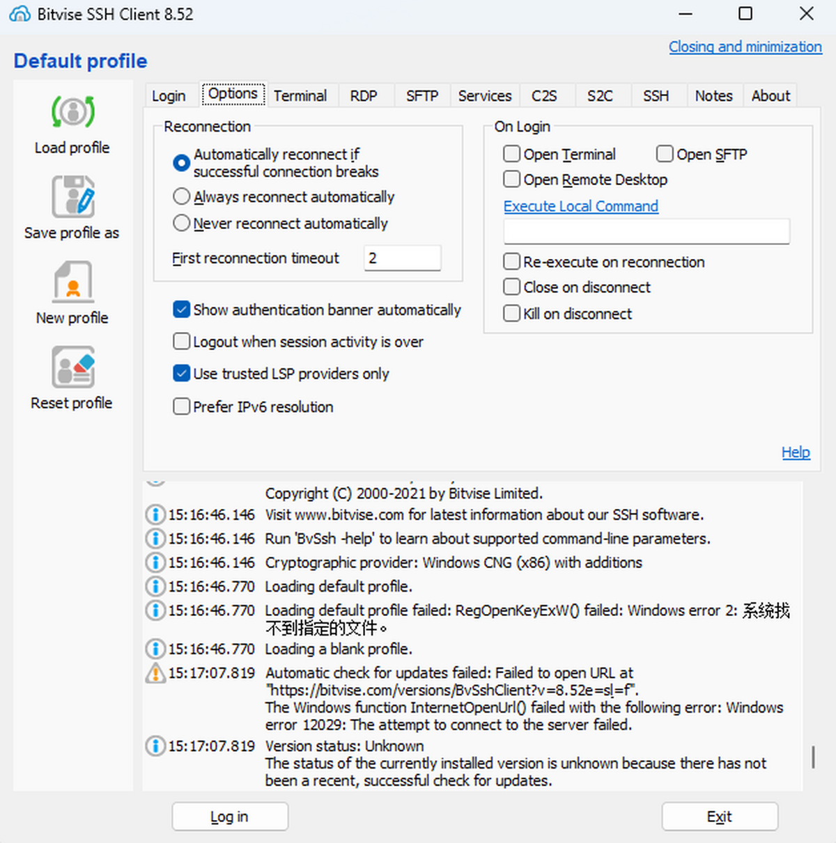 Bitvise SSH Client