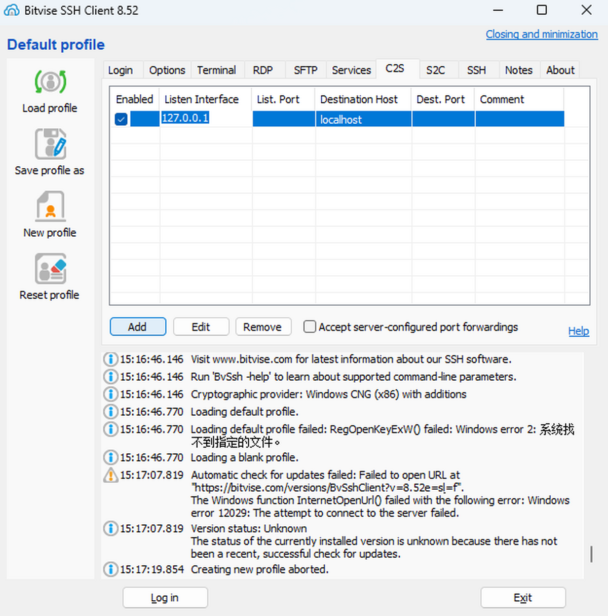 Bitvise SSH Client