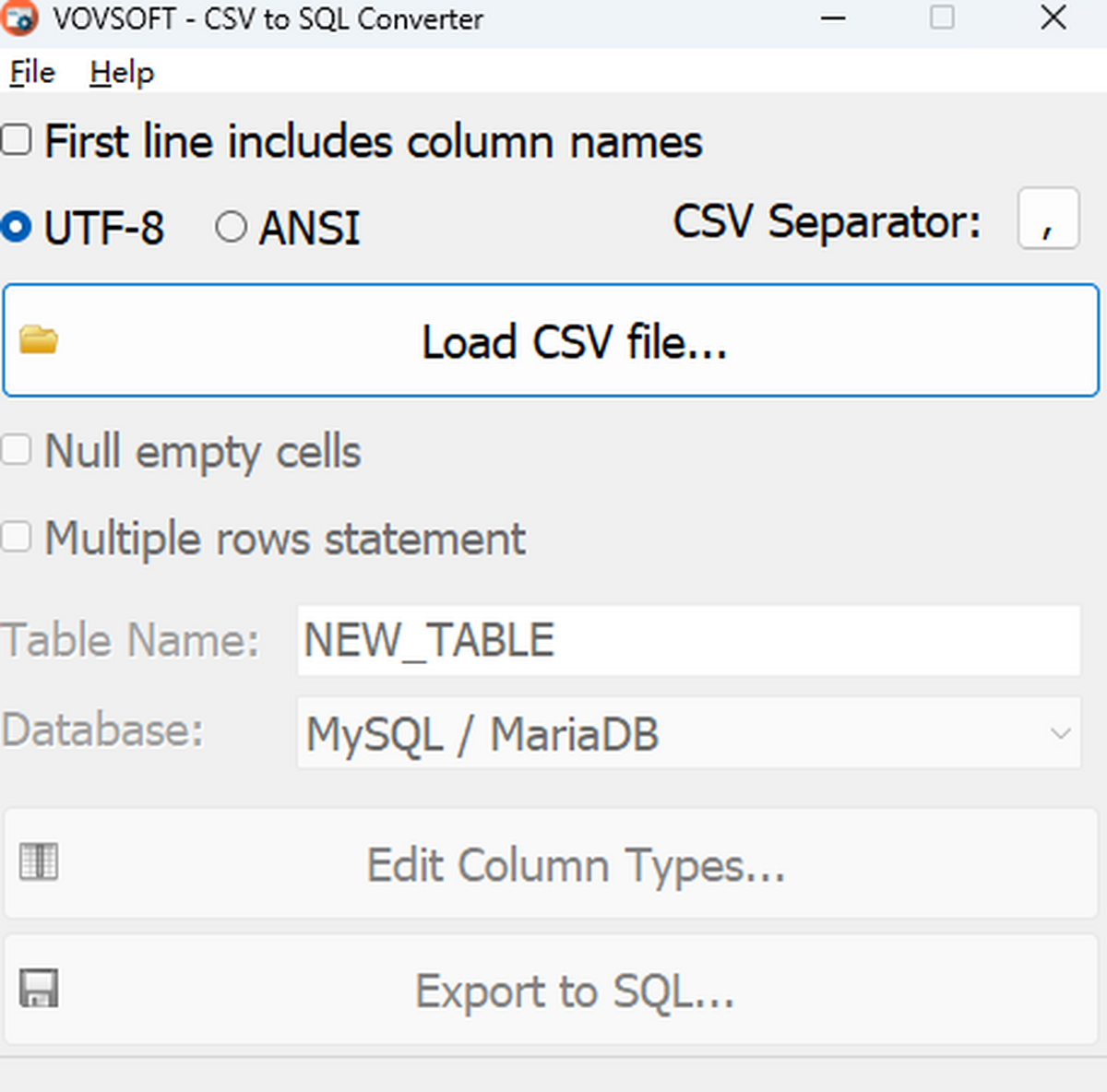 CSV to SQL Converter